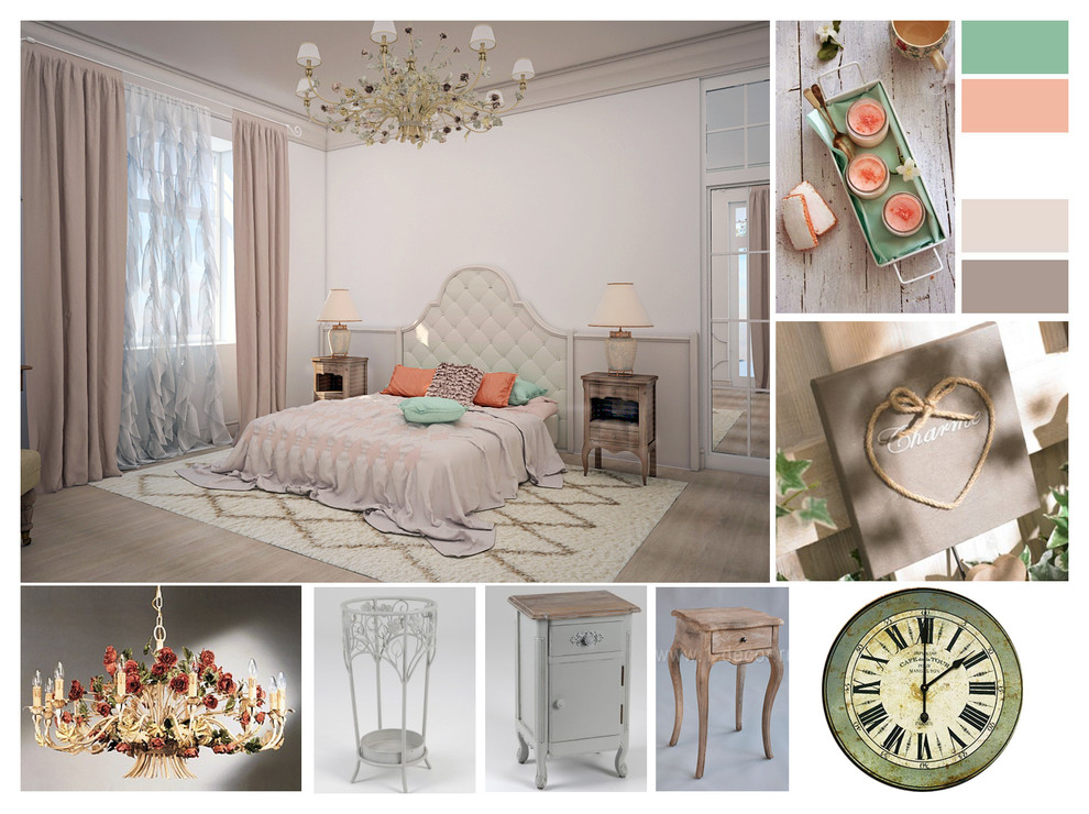 Интерьер коттеджа в стиле прованс в поселке Монтевиль