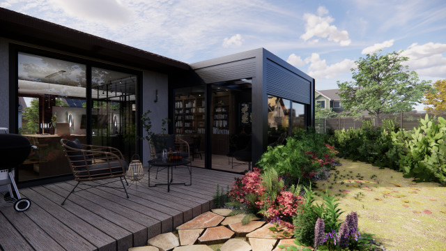 Ext&eacute;rieur du projet T E I R E S I A S contemporary-deck