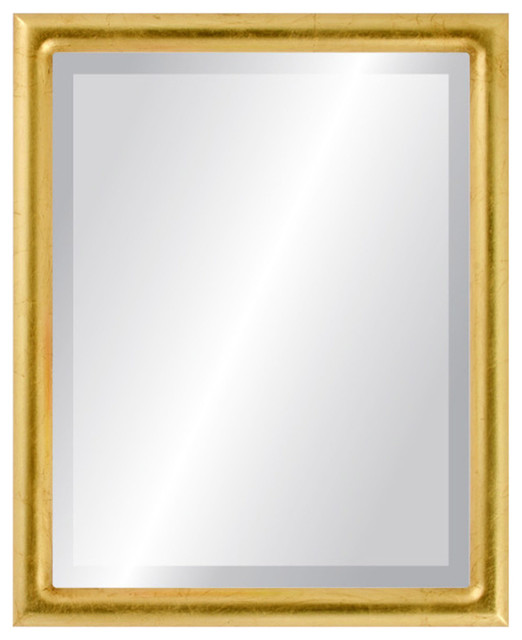 Pasadena Framed Rectangle Mirror, Gold Leaf, 17"x21" Contemporary