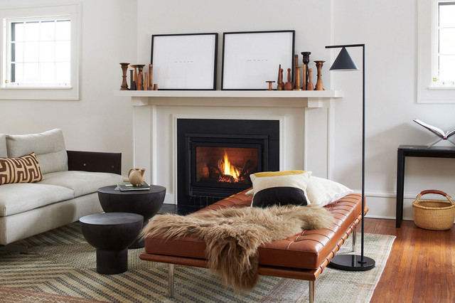 Transitional Living Room nyklassisk-vardagsrum