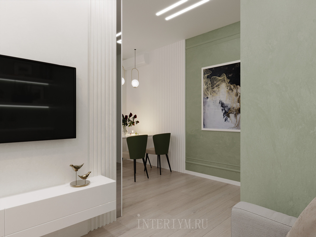 Дизайн кухни-гостиной-коридора в 2х-комнатной квартире