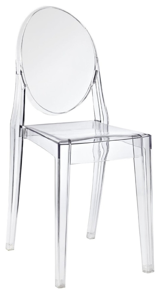 Nicer Furniture Philippe Starck Louis XVI Ghost Side Chair, No Arms, Set of 2 Contemporary