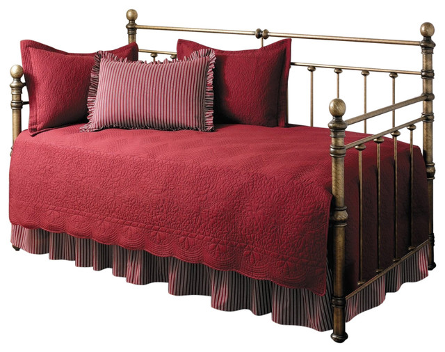 Fastfurnishings 5 Piece Daybed Comforter And Bedding Set Scarlet 5 Piece Daybed Comforter And Bedding Set Scarlet Red Traditional Comforters