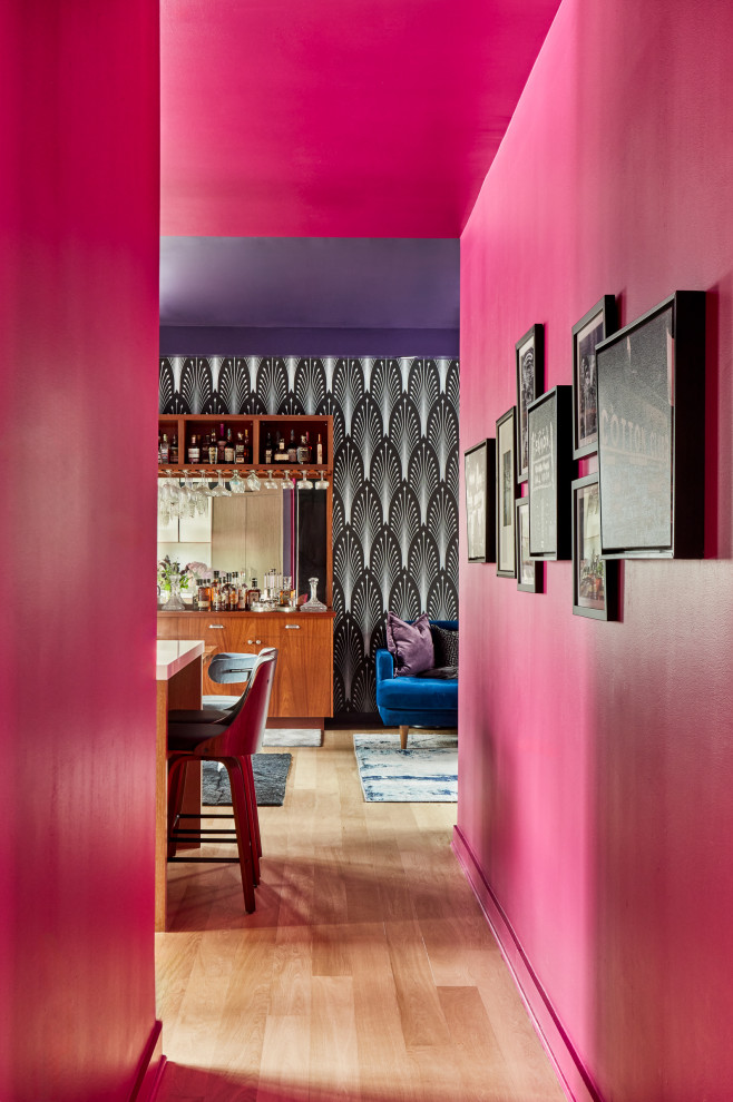 Hallway - eclectic hallway idea in New York