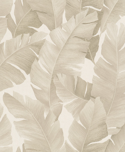 Attalea Beige Palm Leaf Wallpaper, Sample - Tropical - Wallpaper - by ...