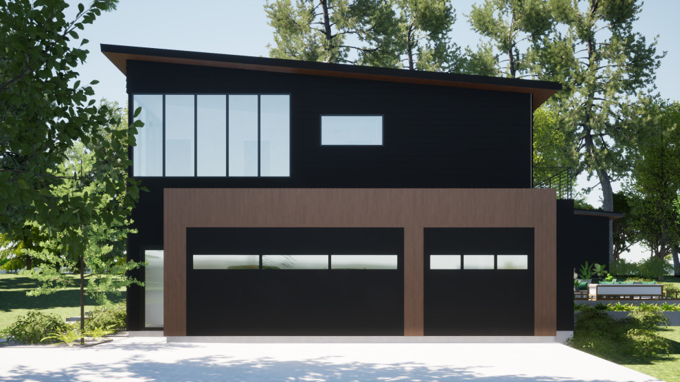 Свежая идея для дизайна: гараж среднего размера в стиле модернизм - отличное фото интерьера