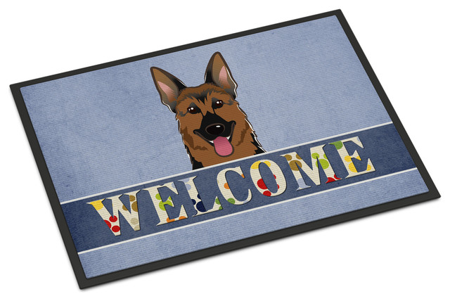 German Shepherd Welcome Indoor Outdoor Mat 18 X27 Contemporary