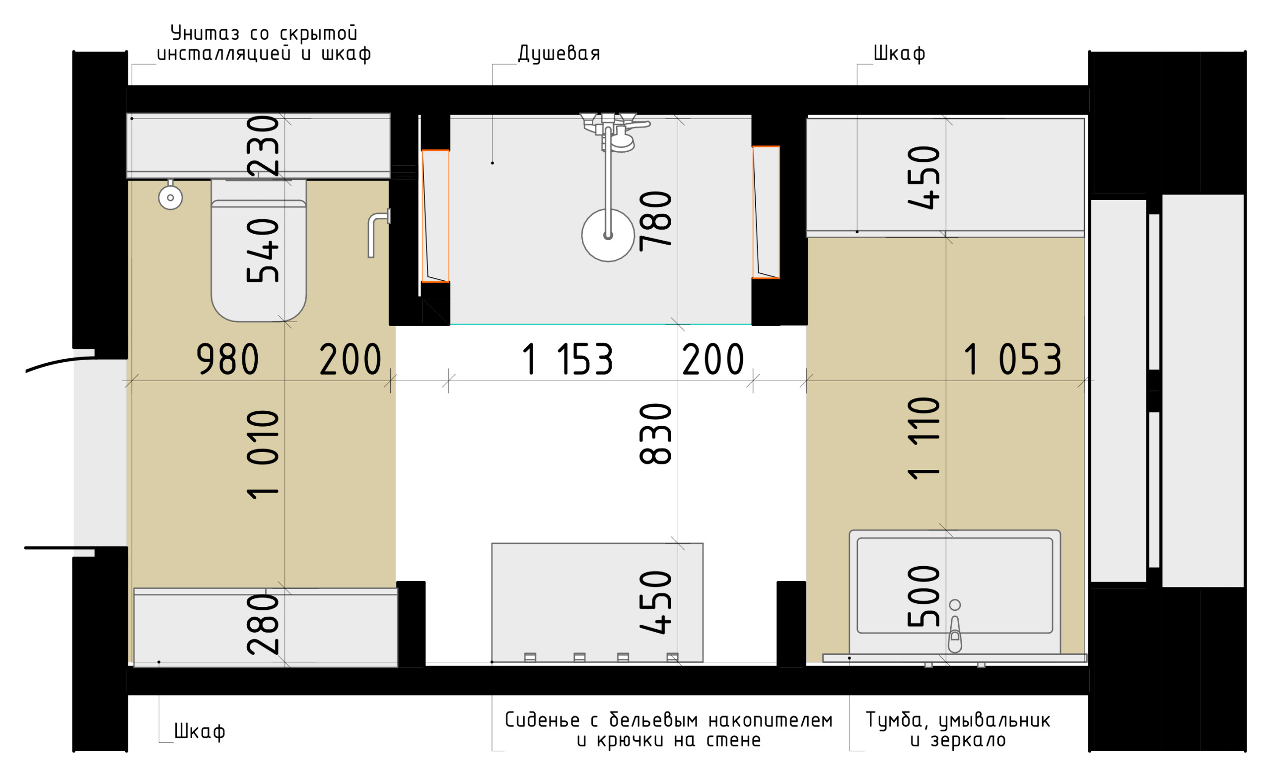 Есть проблема: Планировка вытянутого санузла | Houzz Россия