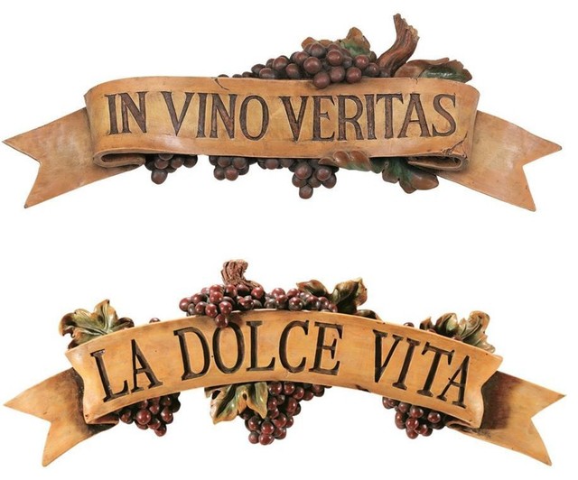 2 Piece Set Dolce Vita And In Vino Veritas Plaques