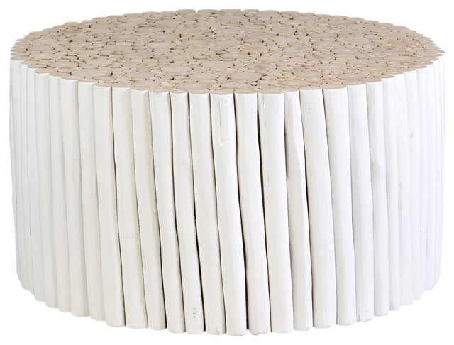 East at Main's Narrows Teak Coffee Table (31x31x16) - White