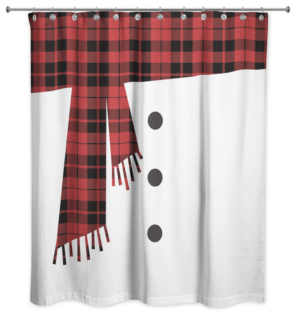 Snowman Scarf And Buttons 71x74 Shower Curtain Rustic Shower