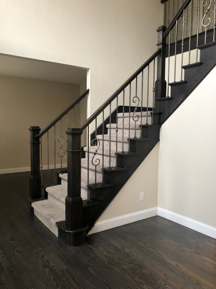 Transitional staircase photo in Denver