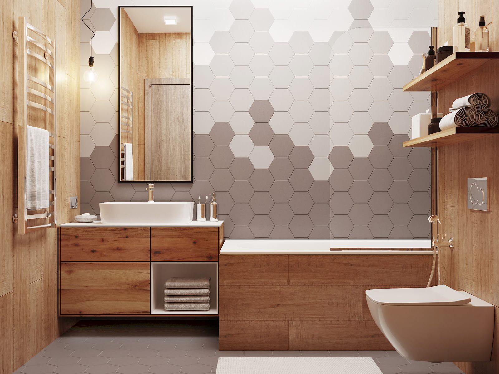 Интерьер квартиры в оранжево-сером