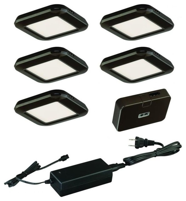 Instalux Low Profile Under Cabinet Puck Light 5 Pack Kit Bronze Instalux Low Profile Under Cabinet Puck Light 5 Pack Kit Bronze Contemporary Undercabinet Lighting By And Locks