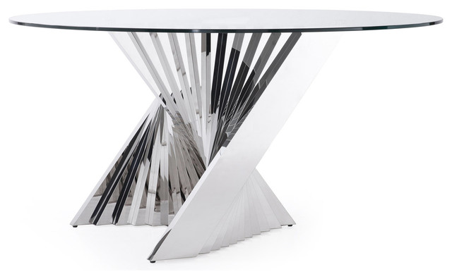 Modern Falcone 59 Round Dining Table Clear Glass Contemporary Tables By Zuri Furniture Houzz - Modern Swirl Clear Or Smoke Glass Coffee Table Modern Falcone 59 Round Dining Table Clear Glass Contemporary Tables By Zuri Furniture Houzz - Modern Swirl Clear Or Smoke Glass Coffee Table