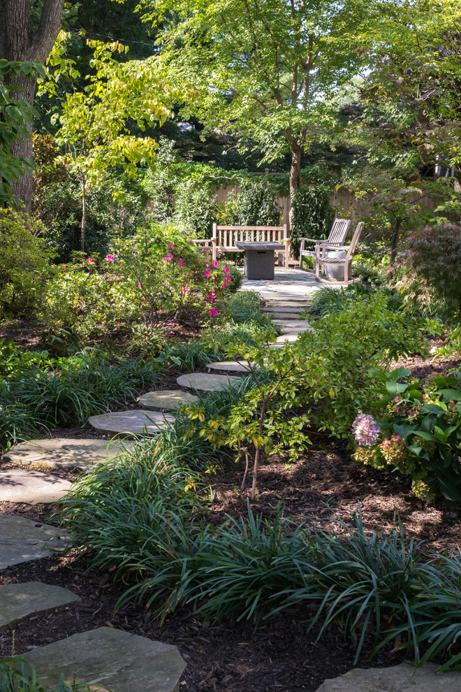 This is an example of a traditional backyard landscaping in DC Metro.