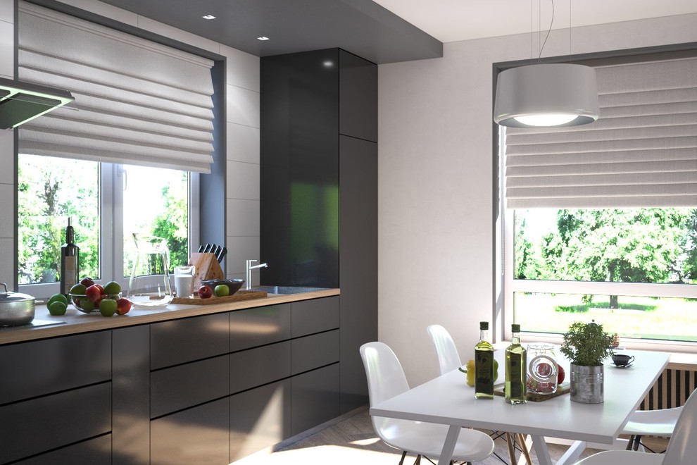 Гостиная с кухней и обеденной зоной