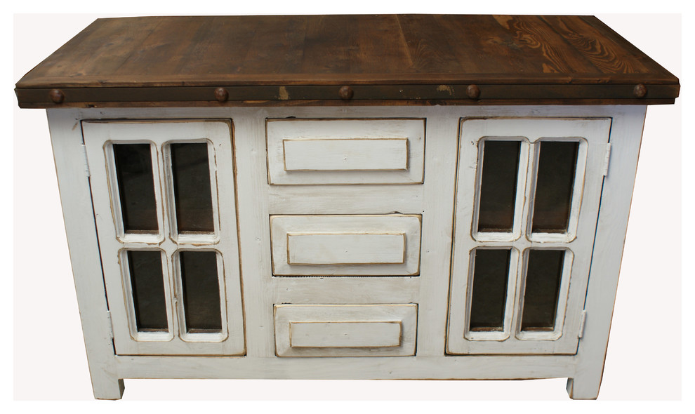 San Marcial Rustic Reclaimed Wood Bathroom Vanity, 48"x20"x32