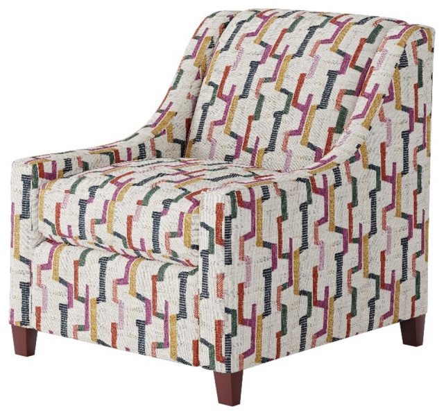 Southern Home Furnishings Fiddlesticks Confetti Polyester Accent Chair in Multi Contemporary