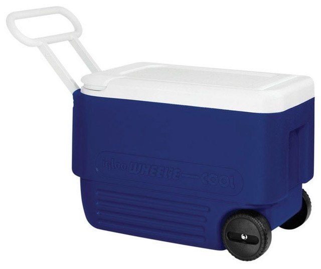 Igloo Wheelie Cool Ice Chests With Handle, 38 qt. Contemporary