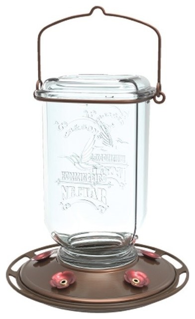 More Birds Mason Jar Hummingbird Nectar Feeder 25 Oz Capacity