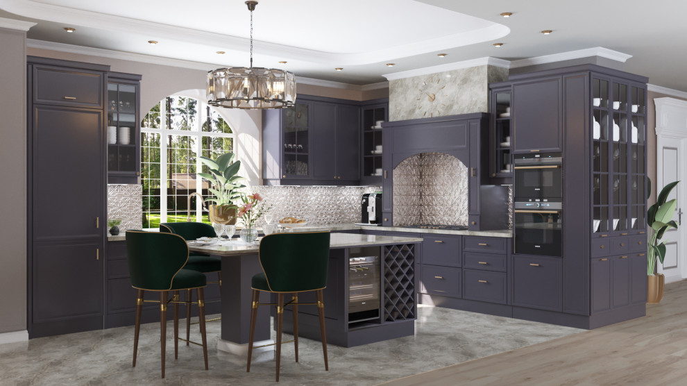 Дизайн кухни-гостиной классика