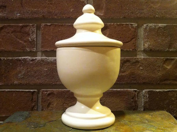 Great Apothecary Jar and Lid, Perfect Matte White by Delovelyness