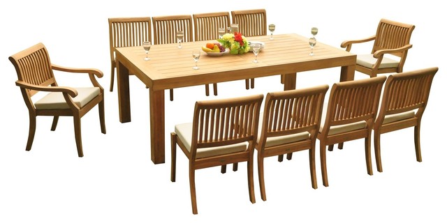 11 Piece Outdoor Dining Set 86 Rectangle Table 10 Arbor Stacking Chairs Craftsman Sets By Teak Deals Houzz 11 Piece Outdoor Dining Set 86, Outdoor Dining Sets For 10