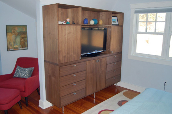 post modern walnut dresser / entertainment center - modern - bedroom