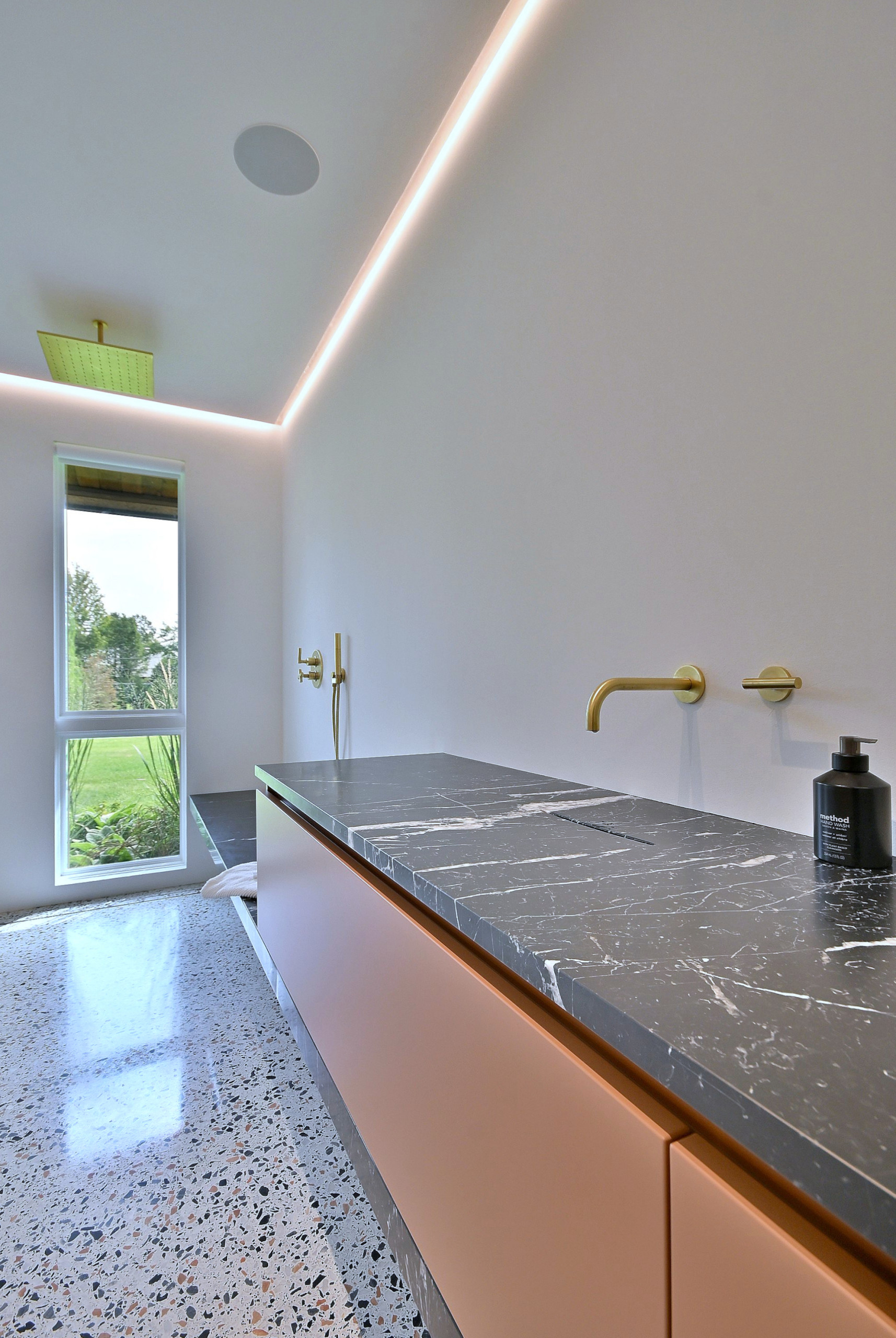 Modern Terrazzo Shower Room with Floating Details