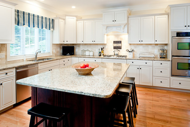 New Venetian Gold Granite Countertops Traditional Kitchen Boston
