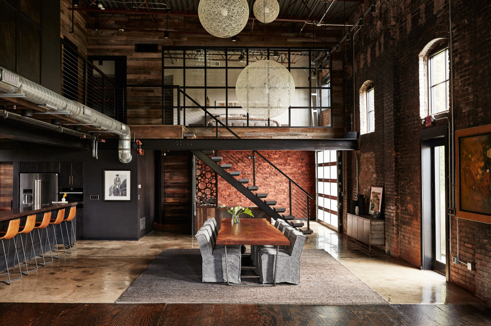 This is an example of an industrial dining room in Cleveland.