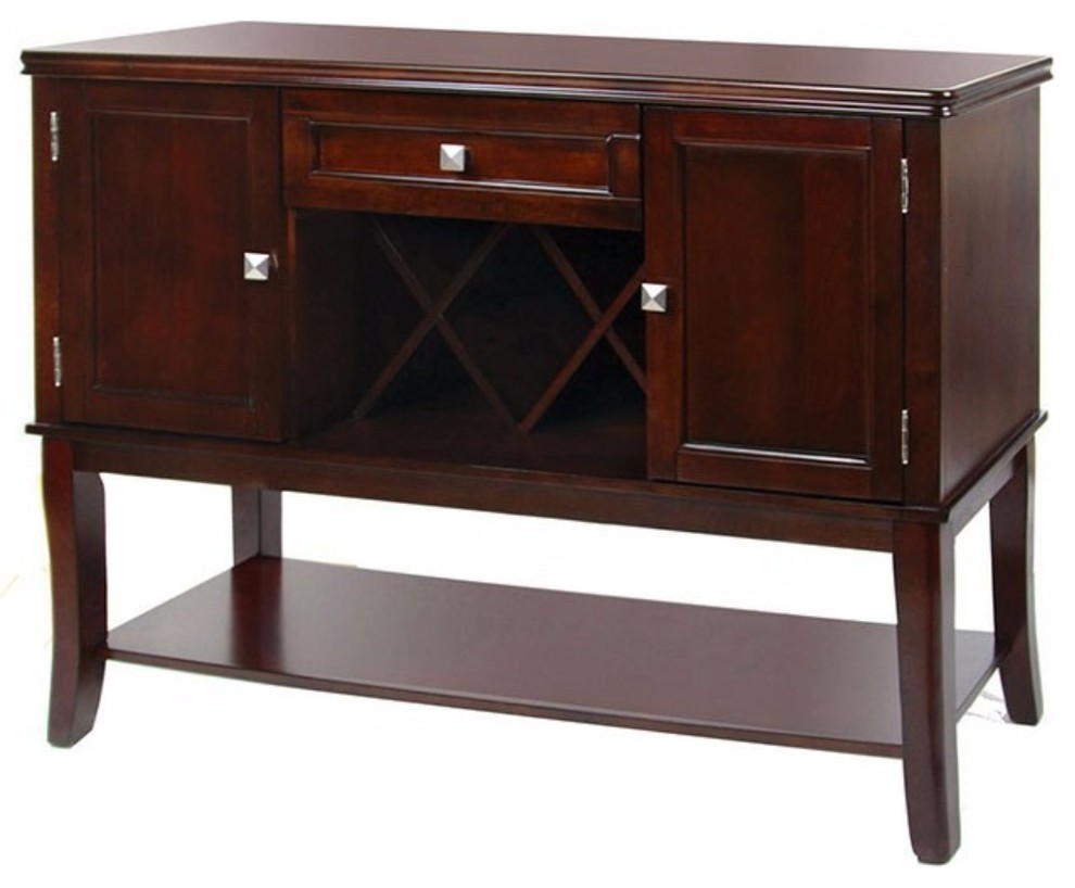 Wooden Server, Espresso Brown Transitional Buffets And Sideboards