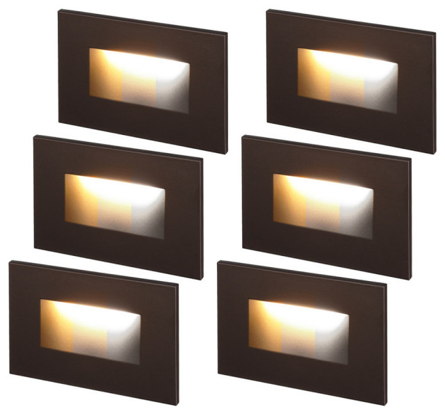 6 Pack 3CCT 120V LED Step Lights Dimmable 3000K/4000K/5000K Selectable