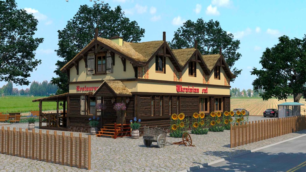 3d visualization ukrainian restaurant/3д визуализация ресторана украинской кухни