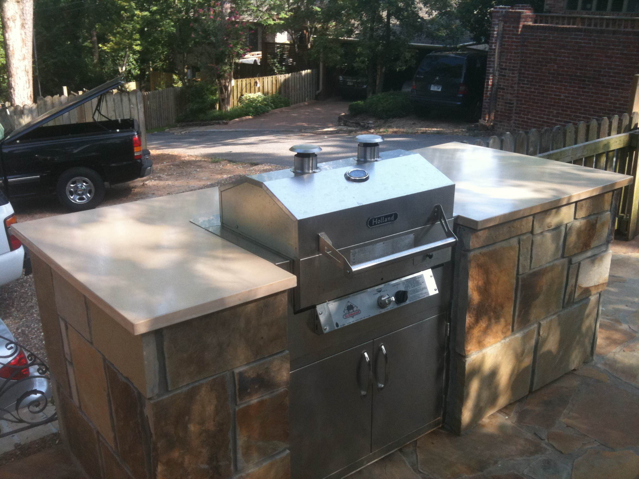 Outdoor Grill with Concrete Countertops