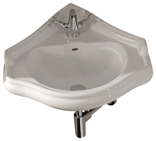 Ws Bath Collections Retro Corner Sink With One Faucet Hole