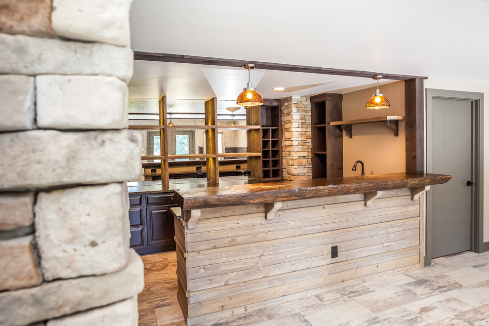 Inspiration for a rustic home design remodel in Denver