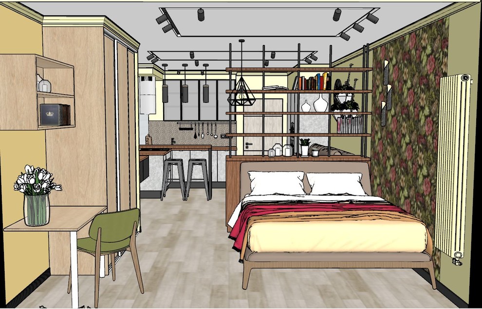 Студия в индустриальном стиле