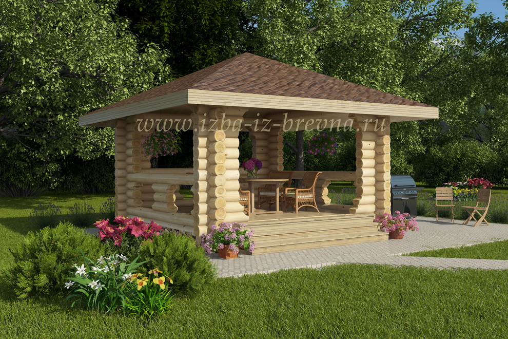 Проекты беседок из оцилиндрованного бревна