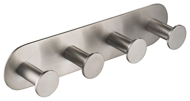 Kraus Elie Bathroom Robe And Towel Hook Rack With 4 Hooks Brushed Nickel Kraus Elie Bathroom Robe And Towel Hook Rack With 4 Hooks Brushed Nickel