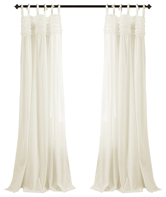 Lydia Ruffle Window Curtain Panel Contemporary Curtains By