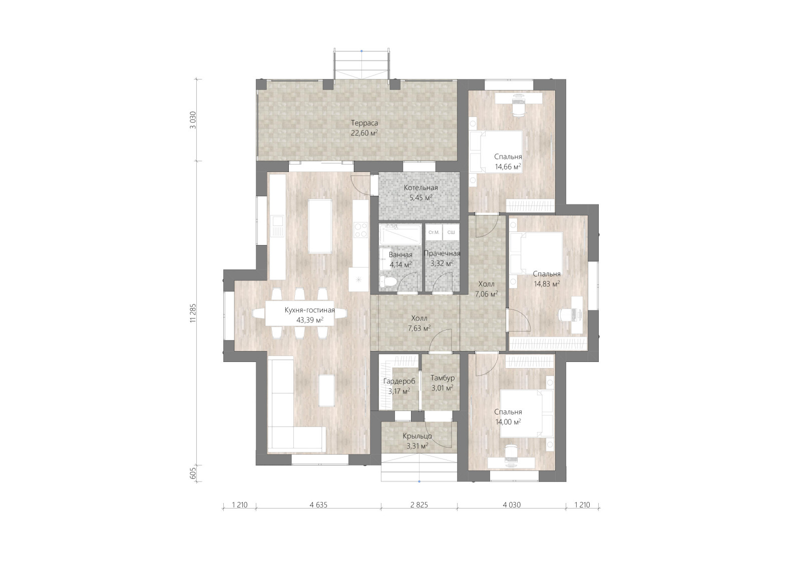 Загородный дом КС4-120м