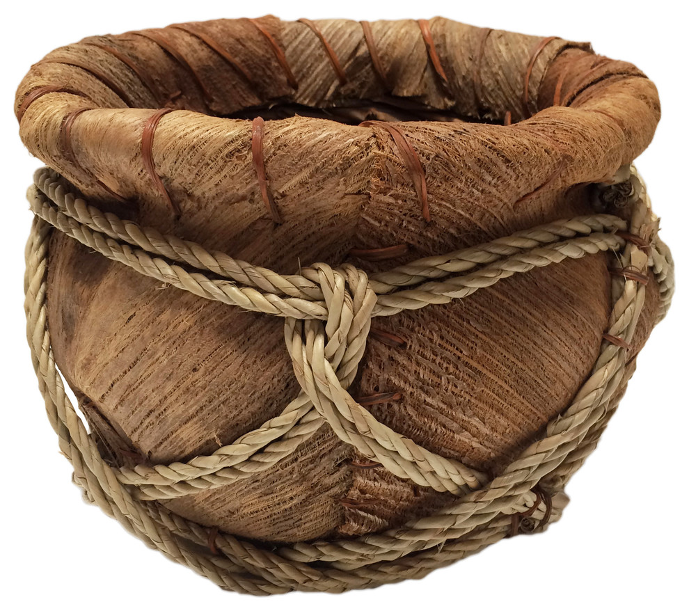 Cebu Cocomat Round Jar With Rope Tie
