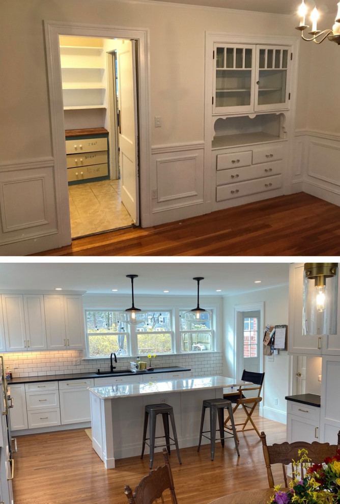 Inspiration for a transitional kitchen remodel in Boston