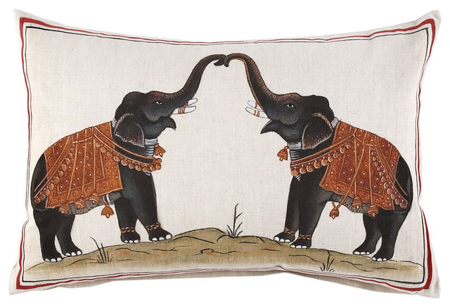 Two Elephants Decorative Pillow