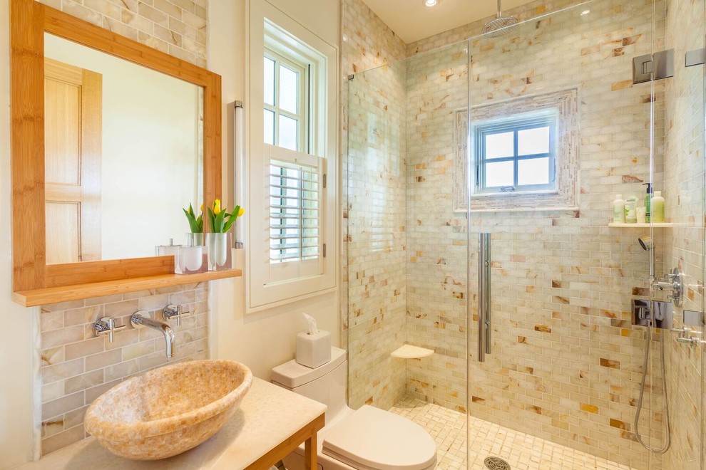 Stone Harbor Modern - Inspiration for a coastal bathroom remodel in Philadelphia