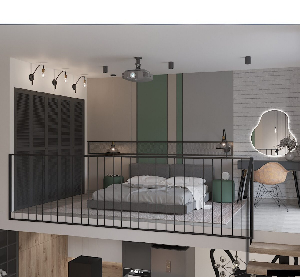 Дизайн-проект двухуровневой квартиры, площадью 98,6 м2 в г. Томск, Северный парк