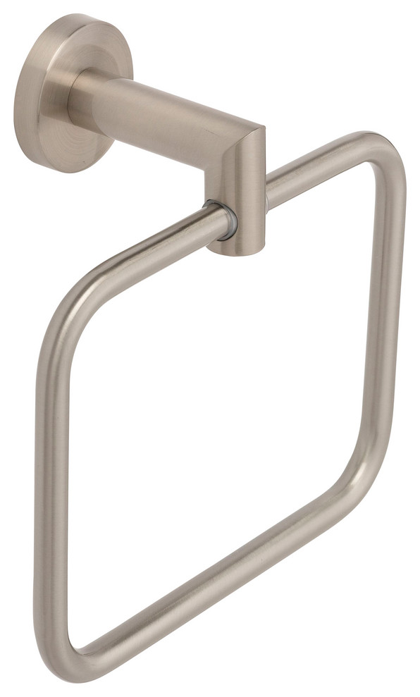 Circular Towel Holder, Satin Transitional Towel Rings by Ponte