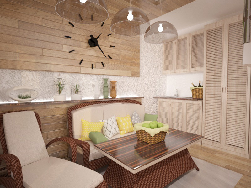 Комната отдыха в экостиле
